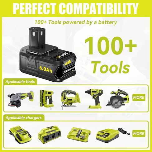 VANON Replacement for Ryobi 18V Battery 6.0Ah Lithium ion Batteries Replacement for Ryobi Cordless Tools 18V Battery ONE Plus P108 P107 P105 P104 P103 P102,2-Pack in Saudi Arabia
