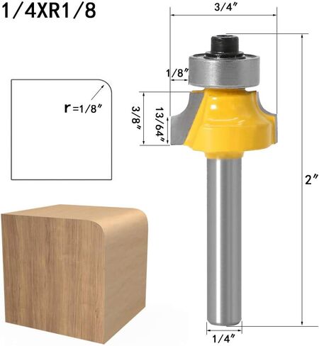مجموعة لقم التوجيه WSOOX Roundover مع شانكس 1/4 بوصة، 4 قطع مجموعة لقم توجيه مطرزة بالخرز C3 مجموعة لقم توجيه كربيد - 1/8 بوصة، 3/16 بوصة، 1/4 بوصة، 5/16 بوصة، نصف قطر in Kuwait