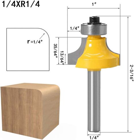 مجموعة لقم التوجيه WSOOX Roundover مع شانكس 1/4 بوصة، 4 قطع مجموعة لقم توجيه مطرزة بالخرز C3 مجموعة لقم توجيه كربيد - 1/8 بوصة، 3/16 بوصة، 1/4 بوصة، 5/16 بوصة، نصف قطر in Kuwait