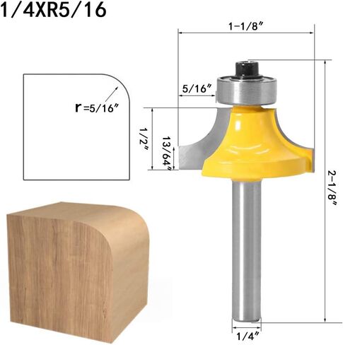 مجموعة لقم التوجيه WSOOX Roundover مع شانكس 1/4 بوصة، 4 قطع مجموعة لقم توجيه مطرزة بالخرز C3 مجموعة لقم توجيه كربيد - 1/8 بوصة، 3/16 بوصة، 1/4 بوصة، 5/16 بوصة، نصف قطر in Kuwait