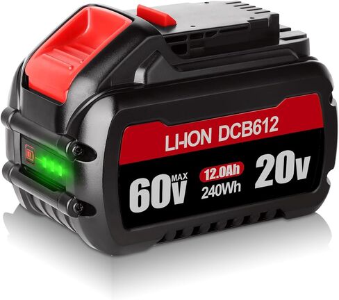 JIALIPOK DCB606 12.0Ah Replacement for Dewalt FlexVolt 20V/60V MAX Battery, Compatible with Dewalt 20V/60V MAX DCB606-2 DCB609 DCB612 DCB200 Cordless Power Tools Lithium-Ion Batteries and Chargers in Kuwait
