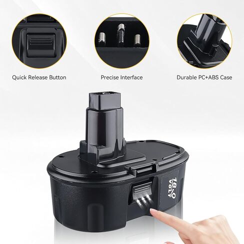 CEENR 2 حزمة 3600 مللي أمبير 18 فولت DC9096 بطارية لبطارية ديوالت 18 فولت XRP استبدال DC9096 DC9099 DC9098 DW9096 DW9099 DE9096 DE9098 متوافق مع بطاريات أدوات ديوالت 18 فولت Ni-Mh in Kuwait