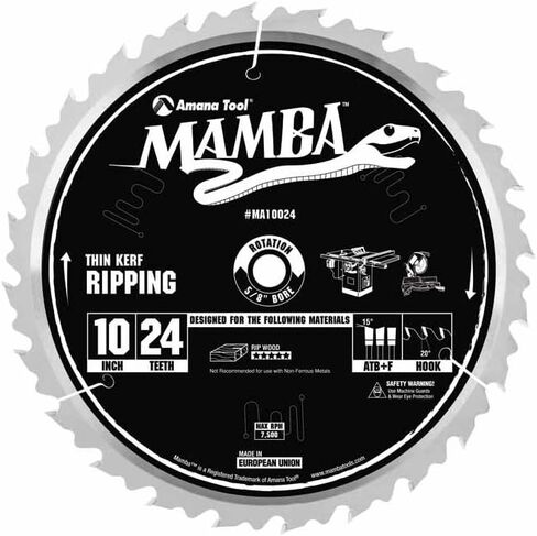 MAMBA - by Amana Tool, Ripping 10" x 24T Atbft 5/8" Bore (MA10024) in Saudi Arabia