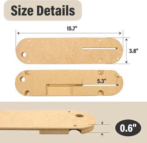 ANTOBLE 3Pcs Zero Clearance Insert Throat Plate Fits for Delta 36-725, 36-725T2, 36-5152, 36-5000, 36-5000T2 Table Saws in Saudi Arabia