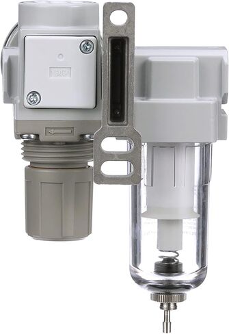 PneumaticPlus SAU220-N02G Mini Compressed Air Filter Regulator Combo 1/4" NPT - Poly Bowl, Manual Drain, Bracket, Gauge in Saudi Arabia