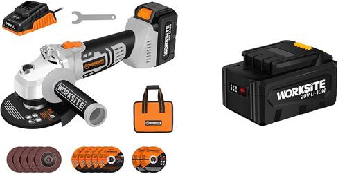 مجموعة طاحونة زاوية لاسلكية مقاس 4-1/2 بوصة من موقع العمل مع بطارية 4.0 أمبير in Kuwait