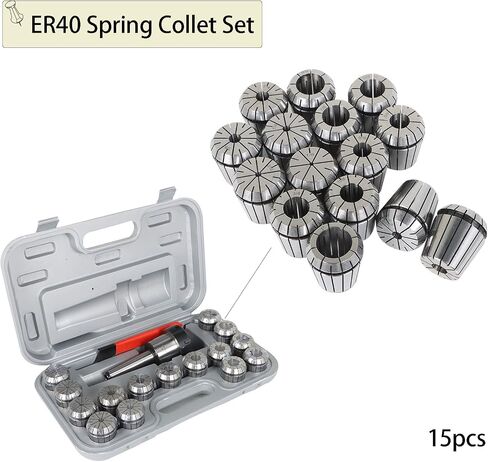 findmall 17Pcs MT3 Shank ER40 Chuck Spring Collet Chuck Set with Collets 1/8 Inch-1 Inch Set and Box Fit for CNC Engraving Machine and Milling Lathe Tool in Saudi Arabia