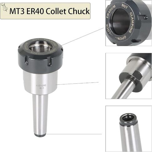 findmall 17Pcs MT3 Shank ER40 Chuck Spring Collet Chuck Set with Collets 1/8 Inch-1 Inch Set and Box Fit for CNC Engraving Machine and Milling Lathe Tool in Saudi Arabia