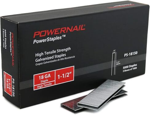 Powernail PS18150 18 قياس 1/4 بوصة تاج 1-1/2 بوصة طول نقطة إزميل ضيقة التاج (صندوق من 5000) in Kuwait