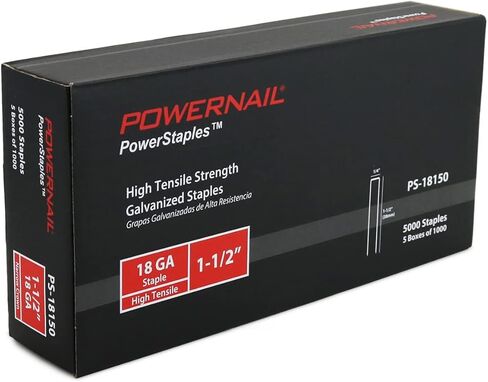 Powernail PS18150 18 قياس 1/4 بوصة تاج 1-1/2 بوصة طول نقطة إزميل ضيقة التاج (صندوق من 5000) in Kuwait