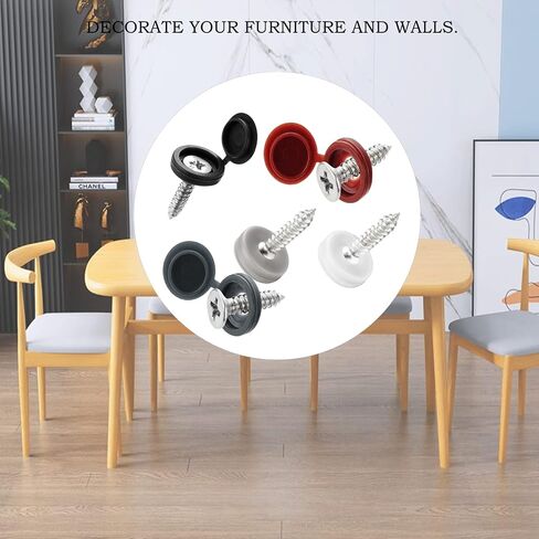 100pcs Plastic Hinged Screw Cover Caps,Screw Snap Covers Washer Flip,for Screw Protection Covers(Dark Brown) in Saudi Arabia