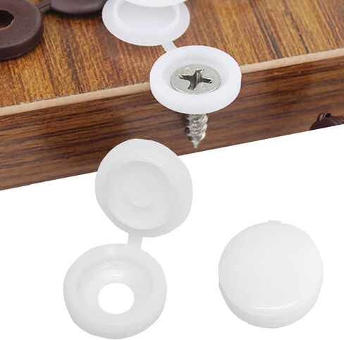 100pcs Plastic Hinged Screw Cover Caps,Screw Snap Covers Washer Flip,for Screw Protection Covers(Dark Brown) in Saudi Arabia
