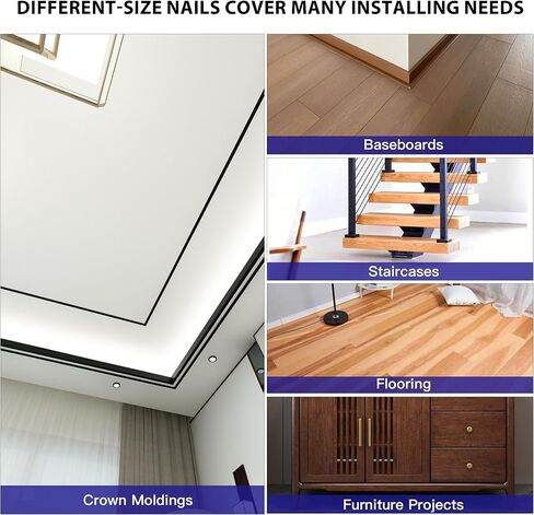 مسامير مطلية بطبقة نهائية مجلفنة مقاس 16 من كوفدفدز، 1700 قطعة (1، 1-1/4، 1-1/2، 2، 2-1/2 انش) 16GA، طلاء اظافر لتصنيف الاظافر وفرز الاظافر الصغيرة in Kuwait