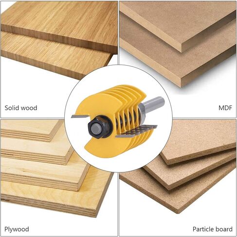 8mm Shank Finger Joint Router Bit, 2 Teeth Adjustable 46mm Cutter Head Cutting Tool for Woodworking in Kuwait