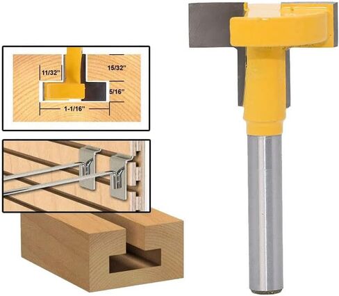 Wilsnsun T فتحة راوتر بت 1/4 بوصة عرقوب T المسار راوتر بت الخشب مستقيم حافة كربيد طحن القاطع للخشب in Kuwait