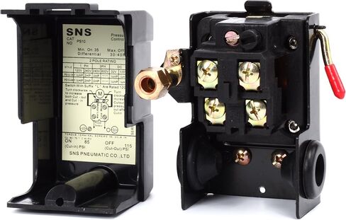 SNS مفتاح ضغط التحكم 95-125psi 4 منافذ شديدة التحمل 20 أمبير لضاغط الهواء PS10-4H1 in Kuwait