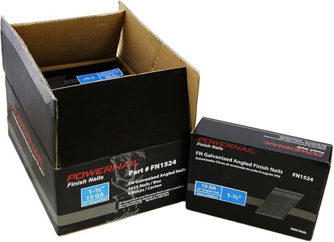 باورنيل اظافر FN1524 مقاس 15 بطول 1-1/2 انش بزاوية 25 درجة (علبة من 4 صناديق - 3655 قطعة) in Kuwait