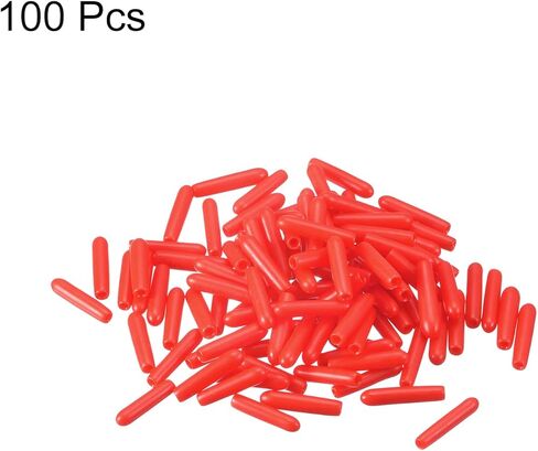 uxcell Rubber End Caps, 100Pcs Round Screw Thread Protector 1.6mm Dia Bolt Cap Covers Hole Plugs for Tubing Pipe Rod Nut Furniture, Black in Kuwait