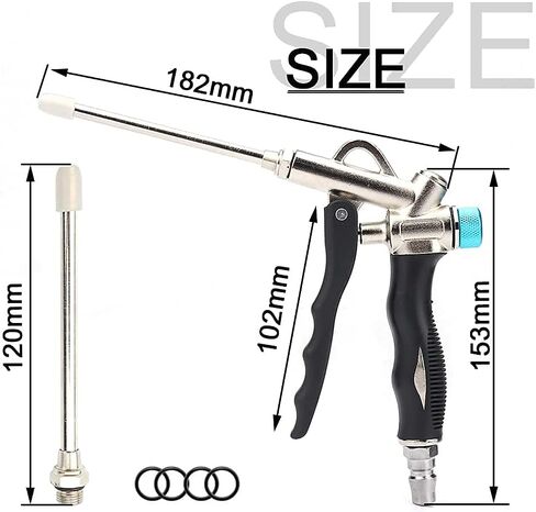 SI FANG 2 Way Air Blow Gun with Adjustable Air Flow and Detachable Extended Nozzle, Powerful Industrial Air Compressor Blower Gun Pneumatic Tool for Blowing Dust, Water, Powder, Debris etc. in Saudi Arabia