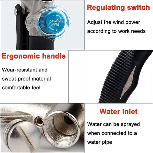 SI FANG 2 Way Air Blow Gun with Adjustable Air Flow and Detachable Extended Nozzle, Powerful Industrial Air Compressor Blower Gun Pneumatic Tool for Blowing Dust, Water, Powder, Debris etc. in Saudi Arabia