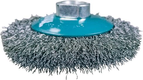 ماكيتا قطعة واحدة - فرشاة سلكية مجعدة مقاس 4 بوصة للمطاحن - مكيف خفيف للمعادن - 4 بوصة × 5/8 بوصة | 11 UNC in Kuwait