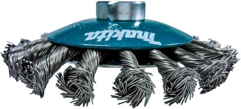 ماكيتا قطعة واحدة - فرشاة سلكية ملتوية مقاس 4.5 بوصة للمطاحن مقاس 5 بوصة - 9 بوصة - تكييف شديد التحمل للمعادن - 4 1/2 بوصة × 5/8 بوصة | 11 قيادة الأمم المتحدة in Kuwait