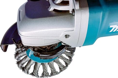 ماكيتا قطعة واحدة - فرشاة سلكية ملتوية مقاس 4.5 بوصة للمطاحن مقاس 5 بوصة - 9 بوصة - تكييف شديد التحمل للمعادن - 4 1/2 بوصة × 5/8 بوصة | 11 قيادة الأمم المتحدة in Kuwait