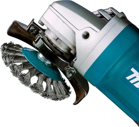 ماكيتا قطعة واحدة - فرشاة سلكية ملتوية مقاس 4.5 بوصة للمطاحن مقاس 5 بوصة - 9 بوصة - تكييف شديد التحمل للمعادن - 4 1/2 بوصة × 5/8 بوصة | 11 قيادة الأمم المتحدة in Kuwait