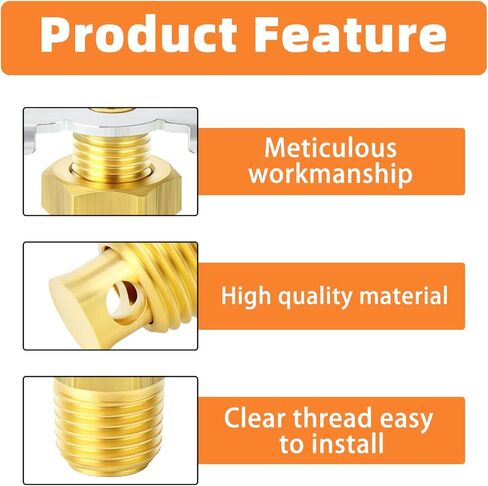 GASHER 10PCS Brass 1/4" NPT Male knurled Style Air Compressor Drain Valve, Tank Drain Cock Replacement Part in Saudi Arabia