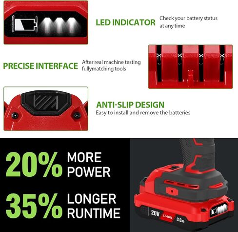 JIALIPOK CMCB205 20V 3.0Ah Lithium Replacement for Craftsman 20V Battery CMCB202 CMCB202-2 CMCB204 CMCB204-2 CMCB201 CMCB206 CMCS500B CMCD700C Craftsman V20 Battery in Kuwait