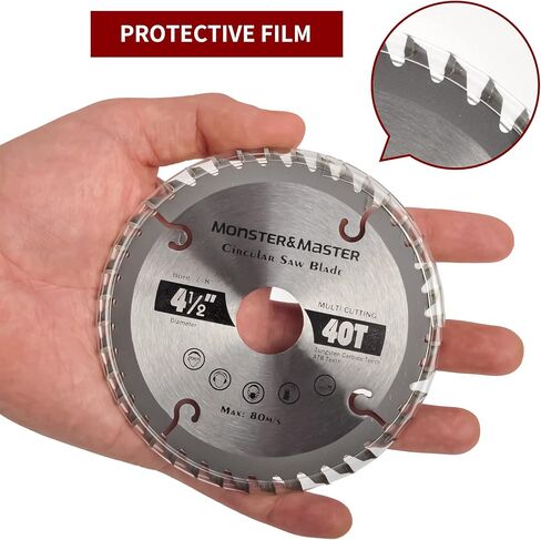 Monster & Master 3 عبوات من شفرات المنشار الميتري مقاس 4-1/2 بوصة، شفرة منشار دائري TCT 40T مع شجرة 7/8 بوصة، شفرة منشار دائري لقطع المعادن، منشار قطع مائل من كربيد الخشب، لمطحنة الزوايا in Kuwait