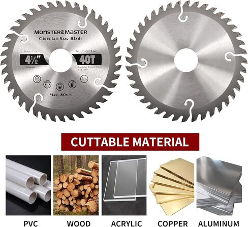 Monster & Master 3 عبوات من شفرات المنشار الميتري مقاس 4-1/2 بوصة، شفرة منشار دائري TCT 40T مع شجرة 7/8 بوصة، شفرة منشار دائري لقطع المعادن، منشار قطع مائل من كربيد الخشب، لمطحنة الزوايا in Kuwait