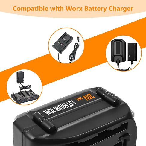 2 حزمة 6.0 أمبير WA3578 بديل لبطارية Worx 20 فولت متوافقة مع بطارية ليثيوم Worx 20 فولت WA3578 WA3525 WA3520 WA3575 WG151s WG155s WG251s WG540s WG890 WG891 WG255s WG545s أدوات كهربائية لاسلكية in Kuwait