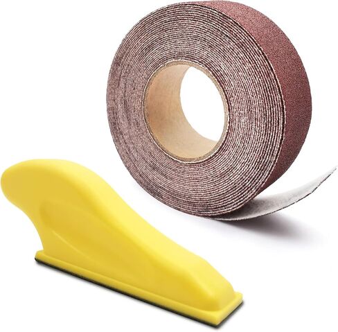Mini Sander for Small Projects Plus One Roll of 120 Grit Hook and Loop Sandpaper (1''x20'), Micro Sander Sanding Tool Kit for Detail Sanding, DIY Crafts, Tight Spaces, Precision Woodworking (120 Grit) in Kuwait
