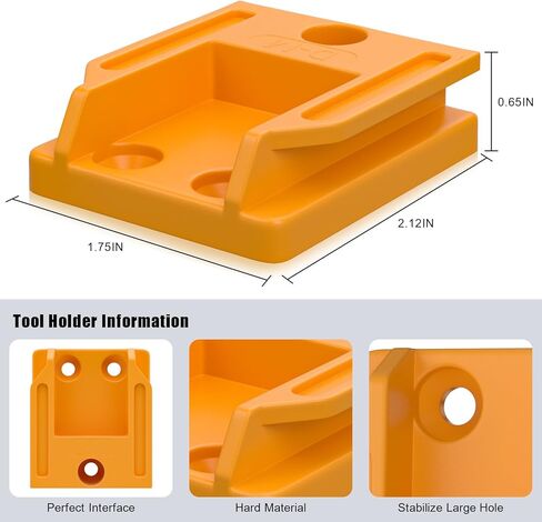 Bonadget 10Pack Tool Holder Wall Mount Compatible with Dewalt 20V 12V Tool Holder for Wall Mount Drill Tool Holder Yellow with Screws in Kuwait