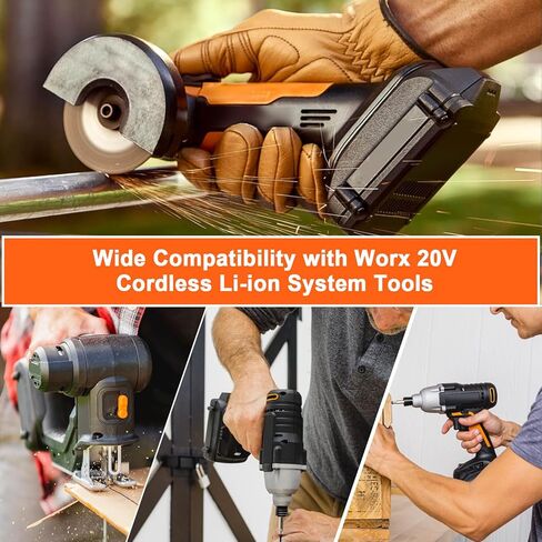 GROWFEAT 2Pack 6.0Ah 20V WA3520 WA3525 بطارية ليثيوم بديلة متوافقة مع بطارية Worx 20V WA3578 WA3525 WA3520 WA3575 WG151s أدوات كهربائية لاسلكية in Kuwait