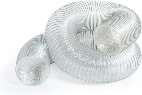 POWERTEC 70255 5" x 10' Anti Static PVC Dust Collection Hose for Dust Collector for Woodworking and Shop Vacuum, 5 Inch Dust Collector Hose for Dust Collection Fittings in Saudi Arabia