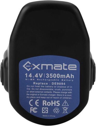 Exmate 14.4V 3.5Ah DE9094 Replacement Battery Compatible with DEWALT DW9091 DW9094 DC9091 DC9094 DC9144 DE9091 DE9092 DE9038 DE9094 DE9502 DW935, 14.4V Ni-Mh Battery in Saudi Arabia