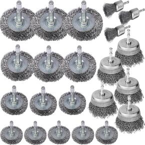 Wire Brushes for Drill Set, 84Pcs Buffing Polishing Wheels 1/8'' Shank Mandrel End Wire Pen Brushes kit Accessories for Rotary Tools