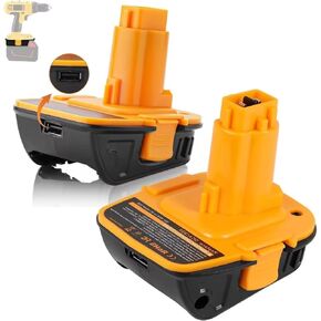 Alian Dewolt 18 Volt to 20 Volt Adapter,Dewolt 20v Battery Adapter kit for 18v Battery,for Dewal 18V Old Power Tool,USB Charger Adaptor,Orangeyellow(2 Packs) in Saudi Arabia