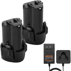 Shentec 2 حزمة 10.8V 3.0Ah بطارية ليثيوم أيون متوافقة مع ماكيتا BL1013 ماكيتا BL1014 194550-6 194551-4 195332-9 (يشمل شاحن البطارية) in Kuwait