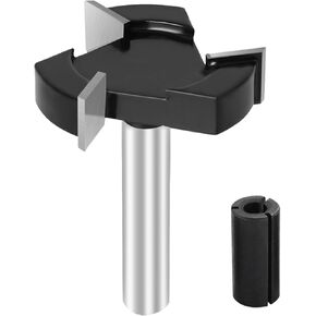 CNC Spoilboard Surfacing Router Bit, Extra Large 1/4 Inch Shank, 3 Wings with 1-1/4 Inch Cutting Diameter for Slab Flattening, Planing, and Grooving in Woodworking in Saudi Arabia