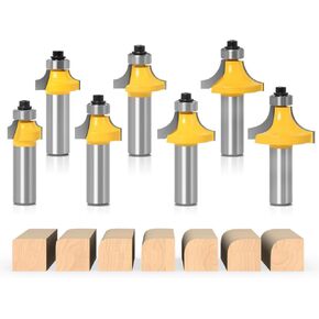 WSOOX 7 قطعة مجموعة لقم التوجيه الدائرية 1/2 عرقوب C3 كربيد نصف قطر حواف مستديرة لقمة التوجيه في: 1/8 بوصة، 3/16 بوصة، 1/4 بوصة، 5/16 بوصة، 3/8 بوصة، 7/16 بوصة، 1/2". in Kuwait