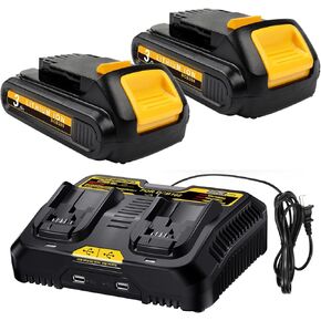 Bonadget 2Pack 3500mAh Replacement Battery and Charger Compatible with Dewalt 20V Max Battery for Dewalt 20V Battery for Dewalt DCB102 Charger DCB205 DCB206 Battery and Charger Kit in Kuwait