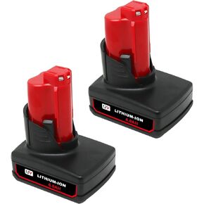 VOLT1799 2Pack 6.0Ah 12V Lithium Battery Replacement for Milwaukee M12 Battery,Compatible with Milwaukee M12 Cordless Power 48-11-2401 48-11-2402 48-59-1812 48-11-2411 48-11-2420 48-59-2401 2510-20 in Kuwait