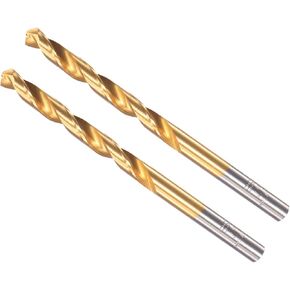 لقم ثقب CoCud Twist، قطر الحفر 6.1 مم، فولاذ عالي السرعة مطلي بالتيتانيوم 6542 ساق مستديرة مستقيمة - (التطبيقات: لسبائك الفولاذ المقاوم للصدأ)، قطعتان