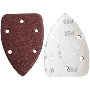 CynKen 40 قطعة 140 × 90 مم ورق صنفرة فيلكرو مثلث، وسادات سنفرة للفأرة 40/60/80/100 حصى كل 10 قطع 5 فتحات حوالي 5.5 بوصة × 3.5 بوصة in Kuwait