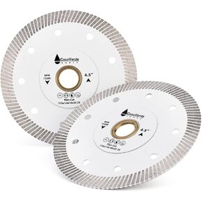 Casaverde 2pc/Lot 4.5" Porcelain Tile Blade for Marble and Tiles | Ultra-Thin,Turbo Rim Segment,for Handheld and Angle Grinders,Fast,Clean Cuts with Great Life & Speed in Kuwait