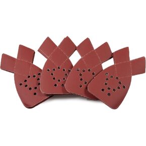 LEONTOOL 20 Pcs Mouse Detail Sander Sandpaper 40 Grit 12 Hole Mouse Sander Pads with 2 Extra Tips for Replacement Hook and Loop Sandpaper Triangle Sanding Sheets Aluminum Oxide Sanding Pads