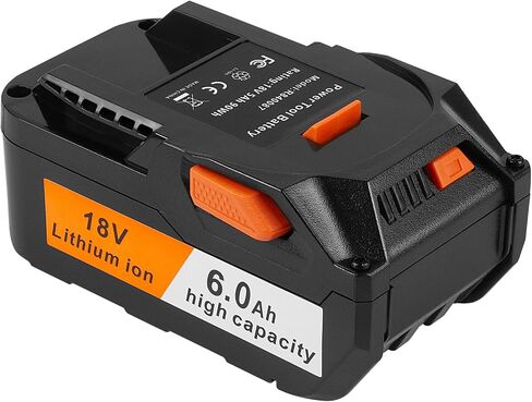 [عبوة واحدة] 18 فولت عالي الإخراج 6.0 أمبير! بطارية لأدوات الطاقة Ridgid 18 فولت R840087 R840083 R840086 R840085 R840084 AC840085 AC840086 AC840087P إلخ. in Saudi Arabia